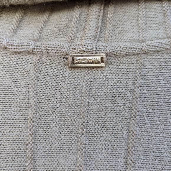 St. John Sport Cascading Cardigan Tan Small - Picture 7 of 8